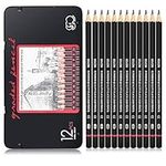 PACETAP Drawing Pencils for Sketching and Shading, 12 Piece Sketch Pencils Set in Assorted Degrees, Suitable for Art Design, Adults & Kid Artists