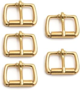 WUTA Brass Buckles Roller Buckles Belts 5 PCS Brass Hardware Pin Buckle for Bags Leather Belt Strap Hand DIY Accessories Adjustable Straps Buckle (4# Inner Diameter 25mm)
