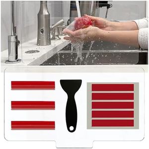 Sink Water Splash Guard Clear : AHA HOMEWARE (b - With Holder) - Keeps the Side of Your Sink Dry & Clean - Suction Cup Free Water Splash Guard for Sink - - Sink Backsplash Guard