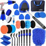 manfiter Car Detailing Kit, 31 Pcs Car Cleaning Kit, Car Detailing Kit Interior Cleaner, Car Detailing Brush Set, Auto Detailing Kit for Car Interior and Exterior, Wheel, Dashboard, Leather