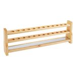 OLYCRAFT 12 Holes Wooden Test Tube Rack 25ML Test Tube Display Stands Tube Display Racks with Glass Mirror Test Tube Holder Rack for Lab Supplies - 415x58.5x135mm