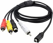 VMC-15FS Replacement AV A/V TV Video Cable VMC-30FS 10Pin AV TV-Out Cord Compatible with Sony Handycam Camcorder DCR-HC24E DCR-HC26E DCR-SR80 DCR-SR80e DCR-SR85 DCR-SR85e and More Models (4.9ft)