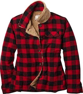 Legendary Whitetails Women's Chippewa Sherpa Lined Wool Jacket, Medium Buffalo Check, X-Large