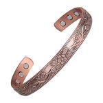 MagEnergy Copper Magnetic Bracelet for Women, 99.99% Pure Copper Cuff Bangle with 3500 Gauss Magnets, Adjustable Brazaletes with Jewelry Box (Copper)