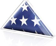 DOFOPO Flag Display Case for 5' x 9.5' Folded Military Flag, Clear Acrylic Memorial Flag Case for Veteran Burial Flag, Triangle Flag Shadow Box for Table or Wall Mounted