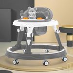 StarAndDaisy 360° Baby Walker 6-24 Months / 7 Level Height Adjustment Walker for Kids Boy and Girl with Intergrated RGB Lights, Switchable Food & Musical Toy Tray/Premium Baby Activity Walker