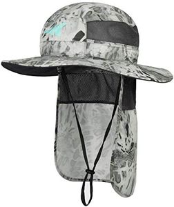 KastKing UPF 50 Boonie Hat Fishing Hat with Removable Neck Flap Sun Hats,Silver