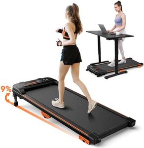 Walking Pad with Incline, 2.5HP Shock-Absorbing Portable under Desk Treadmill for Home/Office with 9% Incline, App & Remote Control, LED Display, 104x41cm Belt, also Upright Storage, without Assembly