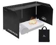 HIKEAMN Gas Stove Windshield - Folding Camping Stove Windshield Cooker WindScreen With a Storage Bag for Camping,Hiking,Picnic,Cooking（Black）