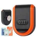 Magnetic Key Holder with Combination Lock Hidden Under Car, Hide Key Lock Box with Strong Magnet for Storage Key Indoors, Outdoors, Hider A Key Outside (Orange)