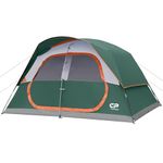 CAMPROS CP Upgraded 8 Person Camping Tents, Waterproof Windproof Family Tent with Larger Mesh Windows & Door, Double Layer, Easy Set Up, All-Season Dome Tent with Top Rainfly & Carry Bag