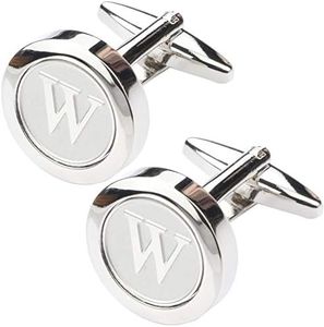 Dannyshi Mens Classic Stainless Steel Initial Cufflinks 26 Alphabet Initial Letter Cufflinks Business Wedding Shirts A-Z, 0.67in, Metal