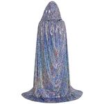 Rbenxia Shiny Hooded Cape Unisex Full Length Cloak Party Robe Cape Mardi Gras Halloween Christmas Costume for Men and Women