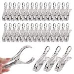 Tanstic 40Pcs 3.5 Inch Stainless Steel Greenhouse Clamps Garden Clips Greenhouse Clips Heavy Duty Garden Clips with Strong Grip and Large Open Mouth for Netting Holding