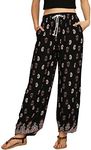 Urban CoCo Women's Floral Print Boho Yoga Pants Harem Pants Jogger Pants, 8, Medium