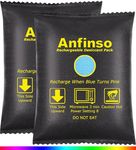 Anfinso 2 Pack X 100 Gram Rechargeable Desiccant Silica Gel Packets - Moisture Absorbers Dehumidifier Bags for Gun Safes, 3D Filaments, Closet, Car, Storage Bins, Reusable