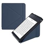 kwmobile Origami Case Compatible with Kobo Libra 2 Case - Slim PU Leather Cover with Stand - Dark Blue