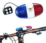 Bike LED Light Electronic Horn 6 LED 4 Sound Police Siren Trumpet Bicycle Horn Bell Cycling Safety Light (1 Set)