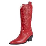 SaraIris Women's Red Cowboy Boots K