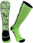 TCK Digital Camo OTC Socks (Neon Green/Black, Medium)