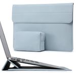 HYZUO 13 Inch Laptop Sleeve Case with Stand for 2024-2018 MacBook Air 13 M3 M2 M1, 2024-2016 MacBook Pro 13 M2 M1, iPad Pro 13 M4, iPad Air 13 M2, Surface Pro 11/10/9/8/X, with Pouch, Pale Blue