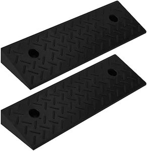 vidaXL Lightweight Durable Rubber Kerb Ramps, Non-Slip Traction for Cars, Wheelchairs, Heavy-Duty 10 Tonnes Capacity, 50 x 17.5 x 5 cm Size, Set of 2