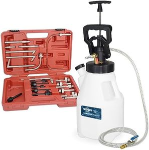 FIRSTINFO 12.5L Pneumatic/Manual ATF Refill System Dispenser Automatic Transmission Fluid Oil & Fluid Pump Set with 15-Piece ATF Filler Adapters