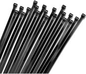 Bolt Dropper 11-Inch Black Cable Ties, 1000 Pack, 50 lbs Tensile Strength - Heavy Duty Zip Ties, Self-Locking Nylon Tie Wraps for Indoor and Outdoor Cable Management (Black)