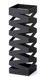 Mango Steam Metal Square 50.8 cm Tall Umbrella Holder, Stand, Rack Organizer (Zig-Zag Black)
