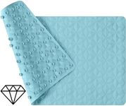 OLUFIA Non Slip Bathtub Mat, Real Rubber Bath Mat for Tub, Shower, Bath Mat for Daily Safety, Pet Dog Bath Mat, Soft No-Slip Nonskid Bath Mat, Bathroom Tub Mat, 241 PCS Suction Cups, 16” x 28”（Blue）