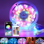 USB 10M Fairy String Lights,Bluetooth Christmas Lights indoor with Remote/APP Control Waterproof IP65 colorful fairy lights with Timer Music Sync for Bedroom,Party,Wedding,Christmas,Halloween Decor