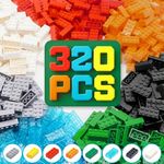 WYSWYG Building Bricks 2x4 Stud 320 Pcs, 8 Colours, Classic Building Blocks Set, Compatible with All Major Brands