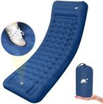SlowTon Self Inflating Camping Mat - 12 CM Thickness Inflatable Sleeping Pad with Built-in Pump, Portable Lightweight Single Camping Air Mattress with Pillow, Double Joinable for Outdoor Hiking(Blue)