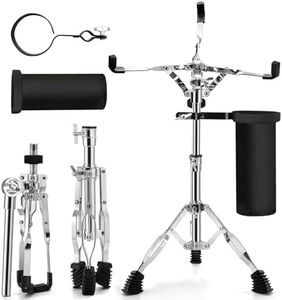 Snare Drum Stand with Drum Sticks Holder,Tall Drum Pad Stand Adjustable Height 14.5 to 23 Inches Accessories Arm Kit Tripod Snare Stand for Drum Set Fit for 14 to 10 Inch Lightweight Drum Practice Pad Stand for Drum Beginners