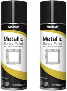 NADAMOO Metallic Spray Paint, Silver - Fast-Drying Finish for DIY Crafts, Models, Furnitures & Home Decor, Covers Plastic, Wood, Metal - 2 Cans