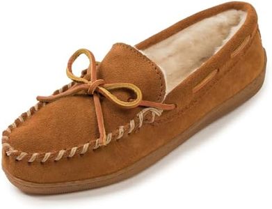 Minnetonka Women's Hardsole Pile Lined Slipper,Brown,9 M US