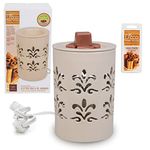 Deco Electric Cylinder Candle Warmer, Wax & Tart Warmer for Indoor Decor, Includes 6 Wax Cubes and Halogen Bulb(4.5 X 4.5 X6 )- Freshen Home or Office w Desired Fragrance- Great Holiday & Wedding Gift