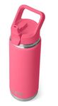 YETI Rambler C Straw Bottle, Stainless Steel Vacuum Insulated Bottle with Leakproof Straw Cap, Tropical Pink, 26 oz (769 ml)