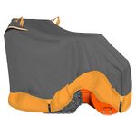 Tokept Snow Blower Cover, Heavy Duty Oxford Fabric, with Drawstring Reflective Strip Triangle Straps, Universal Snowblower All-Weather Outdoor Waterproof Snow Protection Cover (Gray&Orange)