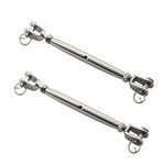 2Pcs 304 Stainless Steel Rigging Screw Jaw Closed Body M6, Medifier Turnbuckle, Tensioner