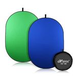 HIFFIN 2-in-1 Green|Blue 150CM X 200CM Photo Video Studio Collapsible Background Panel, Full Cotton Photography Background with Carrying Case (Green/Blue)