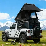 Naturnest Rooftop Tent Hard Shell, Easy Set Up Pop Up Tent for 2 Person Camping, Waterproof Windproof UV-Resistant Blackout Privacy 4 Season Tents for Truck, Jeep, SUV, Van, Trailer - Polaris Plus