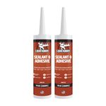 Liquid Rubber Caulk - Hybrid Silicone Adhesive and Protective Sealant, White, 2 Pack