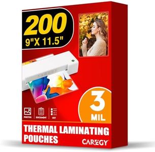 CAREGY Thermal Laminating Pouches, 200 Pack Laminating Sheets, 3 Mil, 9 x 11.5 Inches Lamination Sheet Paper for Laminator, Clear, Letter Size, Office and School Supplies