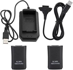 Cotchear Double 4800mAh Rechargeable Battery Pack + USB Charger Cable Pack + Charging Base for XBOX 360 Controller - Black