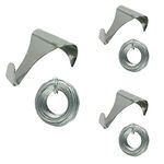 Picture Rail Hooks Dado Rail Picture Hooks Chrome Finish Antique Style Moulding Hooks 3m Chrome Wire for Picture Rail Wall Hanging Decoration 10pc