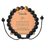 Gifts for Uncle Bracelet from Niece Nephew Father's Day Gifts for Uncles Beaded Bracelets for Men Uncle Gifts from Kids Appreciation Gifts for Uncle Christmas Birthday Gift