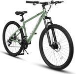 Ecarpat Mountain Bike 24 Inch Wheel, 21-Speed Disc Brakes Thumb Shifter, Carbon Steel Frame Mens Womens Trail Commuter City Snow Beach Mountain Bikes Bicycles