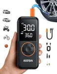 AstroAI L4 Tire Inflator Portable Air Compressor, 150PSI Portable Air Pump for Car Tires with Pressure Gauge LED Light, Electric Air Pump Quick Inflation for Cars, Motorcycles, Bikes, Tires, Balls