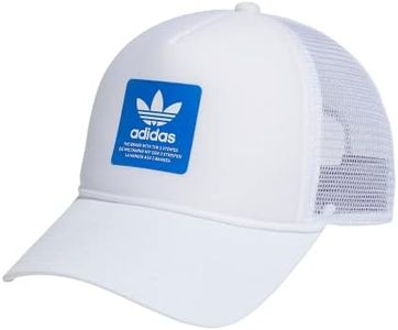 Adidas Originals Dispatch Trucker 5-Panel High Crown Mesh-Back Adjustable Strapback Cap, White/Bluebird, One Size